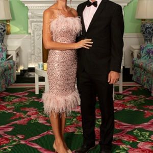 Portia & Scarlett Sequined feathered midi dress